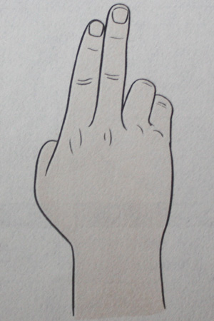 以手指头为标准,一个半手指头宽度的间距为最佳.